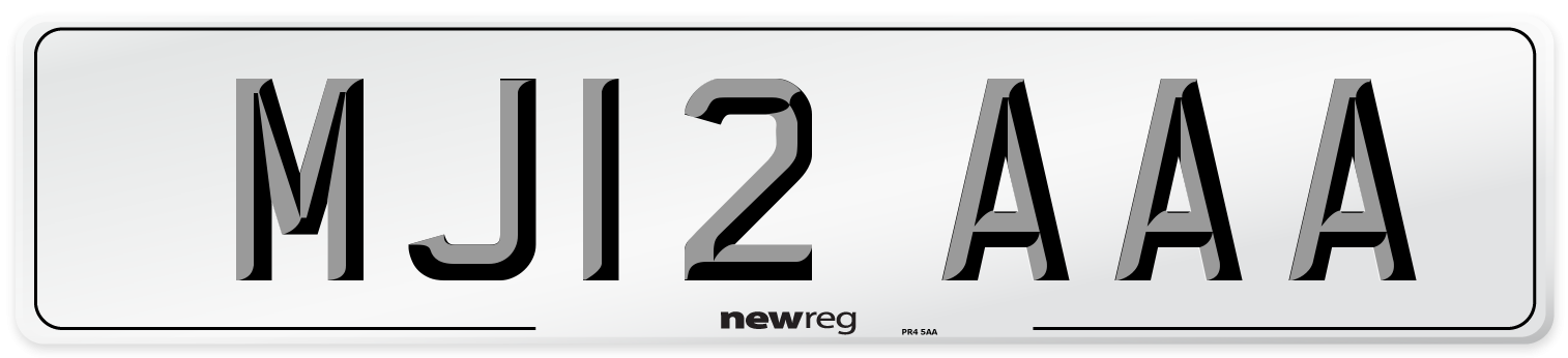 MJ12 AAA Number Plate from New Reg